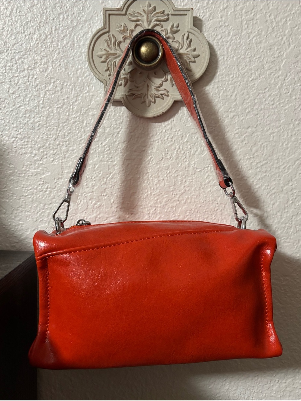 Burnt Orange Square Bag with 2 Detachable Straps - Picture 2 of 7
